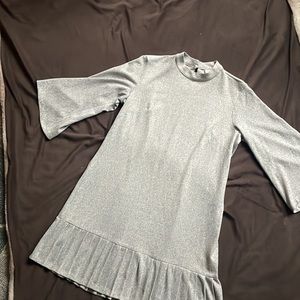 Heather Gray Pleated Shift Dress